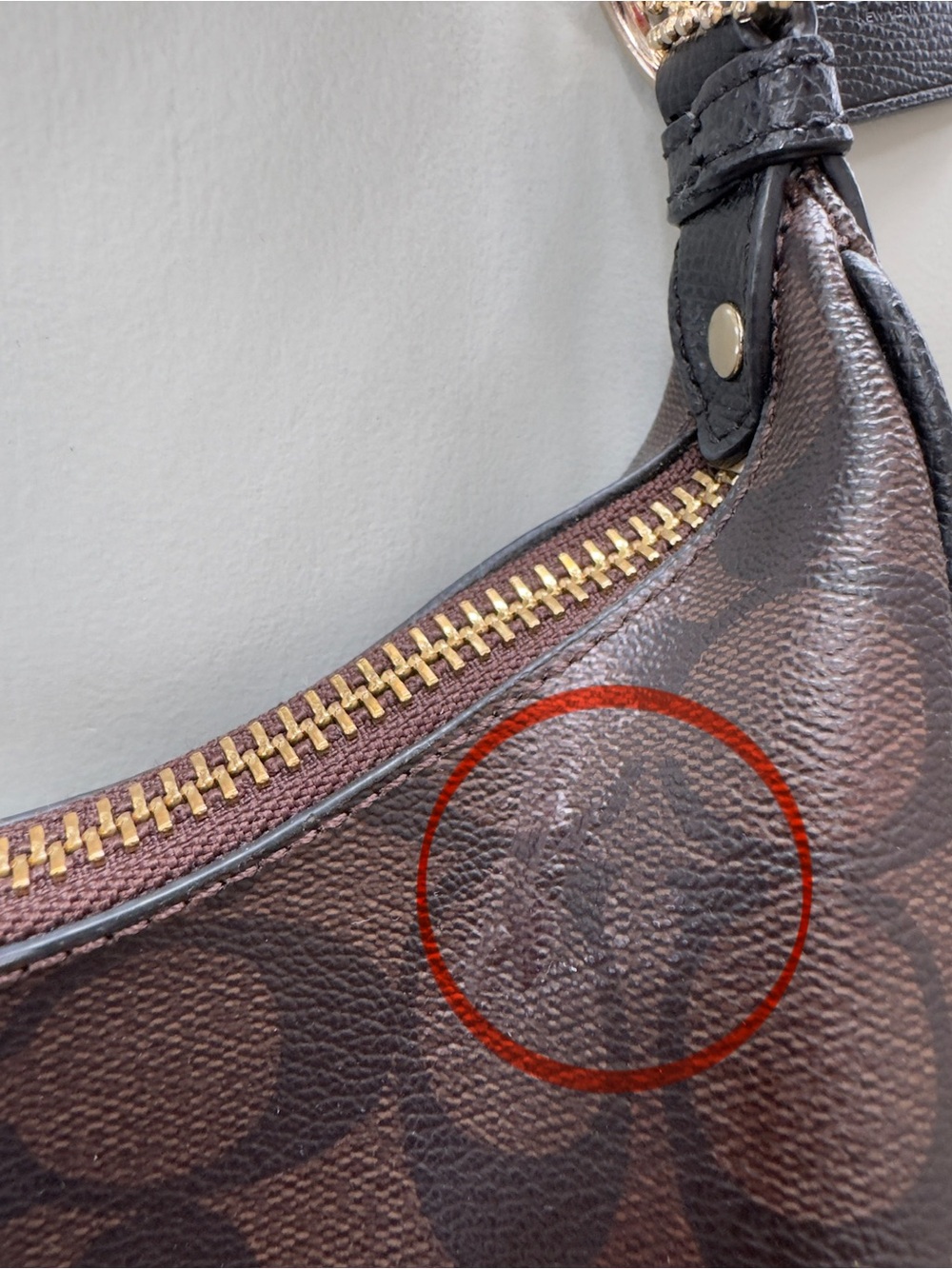 Coach Outlet Brown Signature Harley Hobo with Gold Hardware - Picture 7 of 9